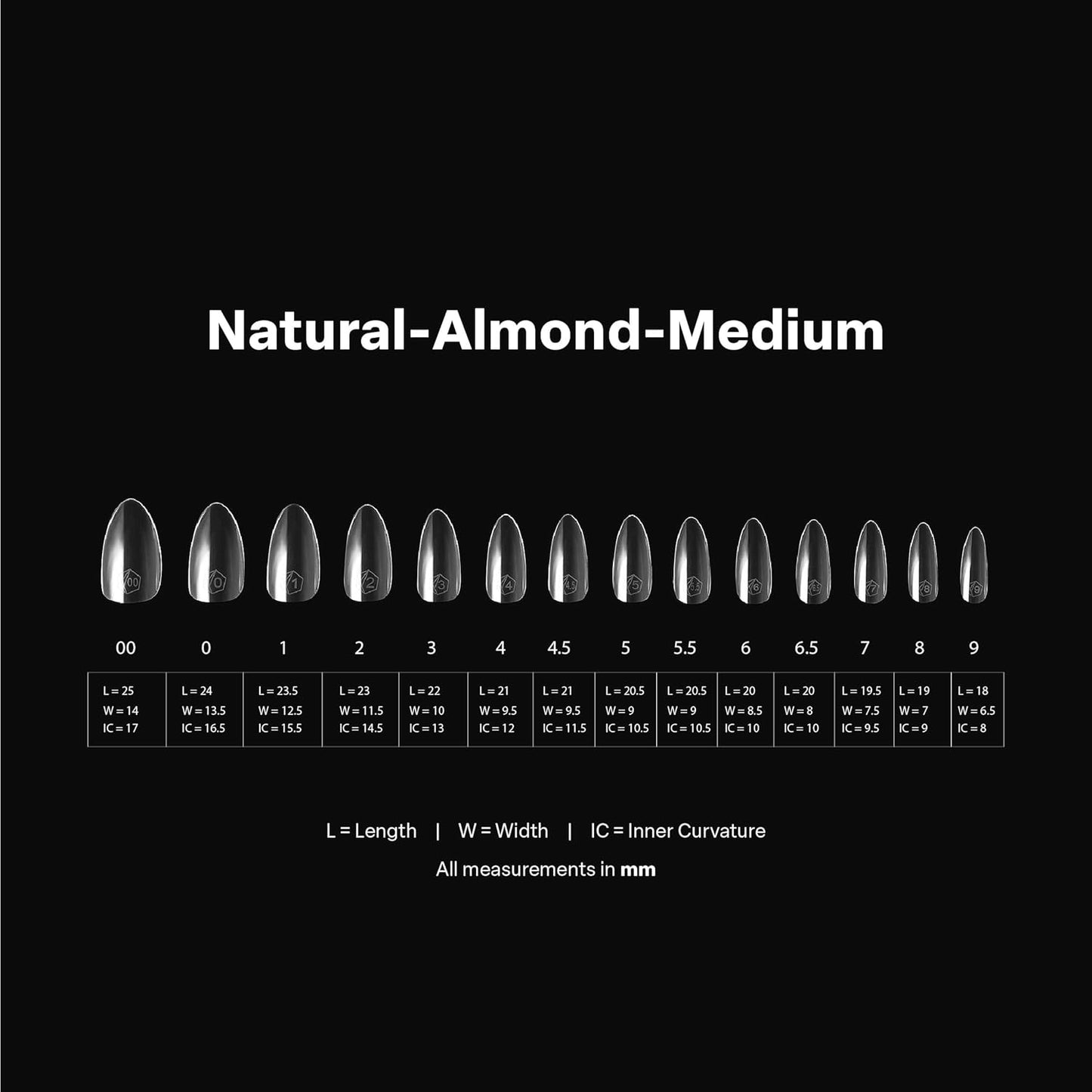 Apres Gel-X® Almond Box of Nail Tips | 280 Gel-X Tips, Soft Tips, 14 Sizes 00-9 | Half-sizes Included (Natural Almond Medium, 280 Count)